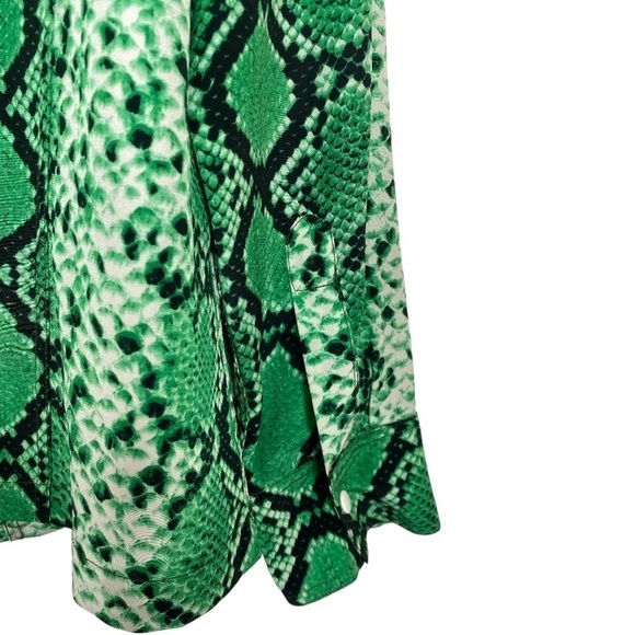 Sandro Paris Coulevre Python Silk Snap Front Blouse Small - Picture 8 of 11